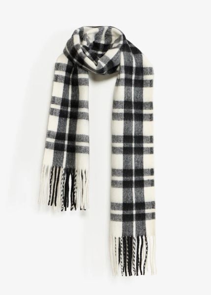 Szal XXL w kratę. Czarne szaliki i kominy bonprix, bez wzorów. Za 64.99 zł.