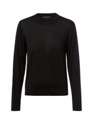 Armani Exchange Sweter Kobiety wełna ze strzyży czarny, XS. Czarne swetry Armani Exchange, xs, bez wzorów, prążkowane, bez ramiączek. Za 329.95 zł.