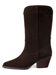 Loft37 Skórzane kozaki "Rock Me Slow" w kolorze brązowym rozmiar: 40. Brązowe kozaki loft37, na zimę, bez wzorów, rockowe, bez obcasa, bez zapięcia. Za 435.11 zł.