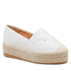 Espadryle DeeZee. Białe espadryle DeeZee, bez wzorów, bez obcasa. Za 119.99 zł.