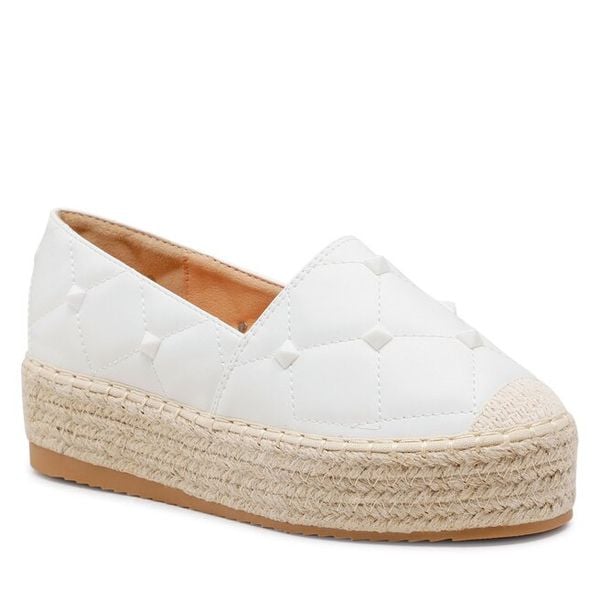 Espadryle DeeZee. Białe espadryle DeeZee, bez wzorów, bez obcasa. Za 119.99 zł.