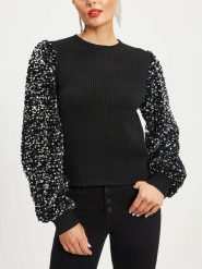 LA Angels Sweter w kolorze czarnym rozmiar: L. Czarne swetry LA Angels, l, bez wzorów, ze splotem, bez ramiączek. Za 96.83 zł.