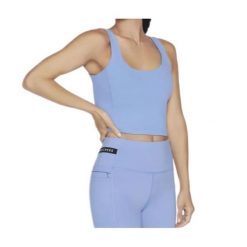 Biustonosz sportowy Skechers. Niebieskie biustonosze sportowe Skechers, bez wzorów. Za 134.99 zł.