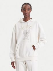 Guess Bluza V6BQ28 K9361 Kremowy Oversize. Białe bluzy Guess, l, z aplikacjami, z syntetyku, bez kaptura. Za 524.99 zł.