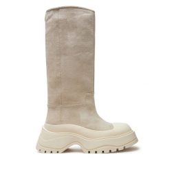 Kozaki Bronx. Kozaki Bronx, bez wzorów, bez obcasa, na płaskiej podeszwie, bez zapięcia. Za 599.99 zł.