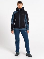 Dare 2b Kurtka przeciwdeszczowa "Traversing" w kolorze czarno-niebieskim rozmiar: 40. Czarne kurtki przeciwdeszczowe Dare 2b, s, bez wzorów, z materiału, bez kaptura, outdoorowe. Za 296.56 zł.