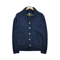 Second life - Lauren Ralph Lauren damski sweter kardigan - Jak nowy. Niebieskie swetry Ralph Lauren, l, bez wzorów, eleganckie, bez ramiączek. Za 149.06 zł.