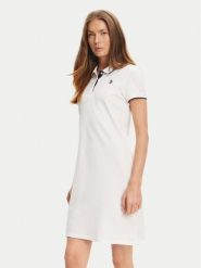 U.S. Polo Assn. Sukienka codzienna WUP1312 Biały Regular Fit. Białe sukienki U.S. Polo Assn., na co dzień, s, bez wzorów, z bawełny, bez kołnierzyka, bez ramiączek, proste. Za 229.99 zł.