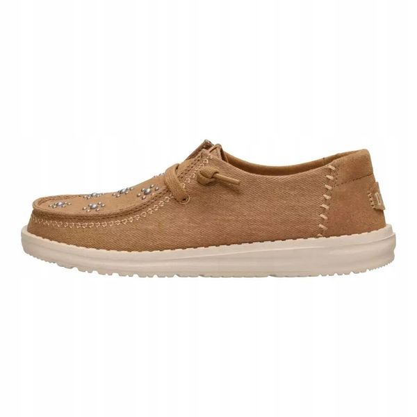 HeyDude Damskie Mokasyny Wendy Star Stud. Brązowe mokasyny Hey dude, bez wzorów, z materiału. Za 249.00 zł.