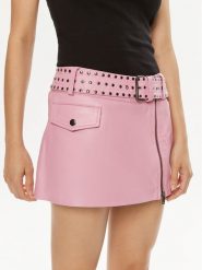 One Teaspoon Spódnica skórzana Rizzo 26306 Różowy Slim Fit. Czerwone spódnice One Teaspoon, xxs, bez wzorów, ze skóry. Za 669.99 zł.