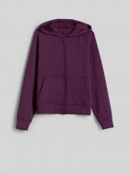 4F Bluza dresowa regular z kapturem damska - fioletowa XXL. Fioletowe bluzy 4f, xxl, bez wzorów, z dresówki, bez ramiączek, z kapturem. Za 169.99 zł.