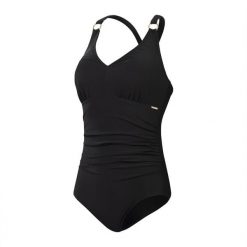 Damski 1-częściowy kostium kąpielowy z dekoltem w szpic Speedo Eco. Czarne stroje jednoczęściowe Speedo, bez wzorów, sportowe. Za 331.00 zł.
