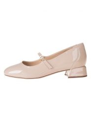 Clarks Skórzane baleriny "Daiss30" w kolorze beżowym z paskiem rozmiar: 37. Brązowe czółenka Clarks, bez wzorów, klasyczne, bez obcasa, bez zapięcia. Za 264.95 zł.