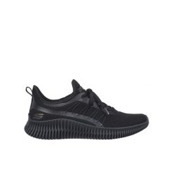 Buty damskie SKECHERS Bobs Geo New Aesthetics. Czarne buty sportowe lifestyle Skechers, bez wzorów, sportowe, bez zapięcia. Za 229.99 zł.