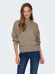ONLY Sweter w kolorze szarobrązowym rozmiar: S. Brązowe swetry ONLY, s, bez wzorów, ze splotem, bez ramiączek. Za 66.00 zł.
