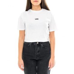 Koszulka sportowa damska Vans Flying V Crop Crew. Białe t-shirty sportowe Vans, m, bez wzorów, z bawełny, bez ramiączek. Za 212.00 zł.