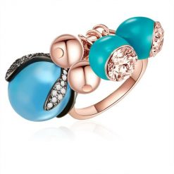 Lulu & Jane Stop metali Zdobienie kryształkami Swarovski® Pierścionki 1 ct Damski. Białe pierścionki Lulu & Jane, złote. Za 419.99 zł.
