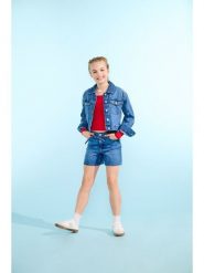 KIDS ONLY Szorty dżinsowe "Gianna" w kolorze niebieskim rozmiar: 158. Niebieskie szorty KIDS ONLY, bez wzorów, z bawełny, klasyczne. Za 83.22 zł.