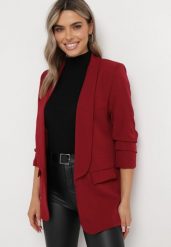 Bordowa Marynarka Thaelenia. Czerwone marynarki i żakiety Born2be, l, z aplikacjami, eleganckie, bez ramiączek. W wyprzedaży za 84.99 zł.