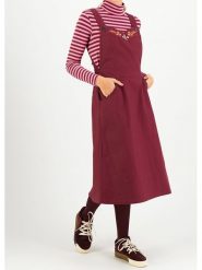 Blutsgeschwister Sukienka-ogrodniczka "Power Pinafore" w kolorze bordowym rozmiar: L. Czerwone sukienki Blutsgeschwister, l, bez wzorów, z bawełny, bez kołnierzyka, bez ramiączek, maxi. Za 167.28 zł.
