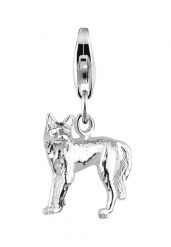 Elli Damski wilk natrua zwierzę w srebrze 925 Sterling Silver Naszyjniki 1 ct. Szare naszyjniki Elli, z materiału, srebrne. Za 178.99 zł.