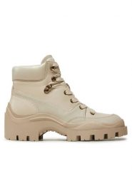 Guess Botki Yia FLFYIA ELE10 Beżowy. Brązowe botki Guess, z aplikacjami, ze skóry, bez obcasa, na płaskiej podeszwie, bez zapięcia. Za 359.99 zł.