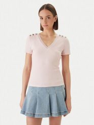 Morgan Bluzka 251-DOMANI Różowy Slim Fit. Czerwone bluzki Morgan, xs, bez wzorów, z wiskozy, bez kołnierzyka, bez ramiączek. Za 179.99 zł.