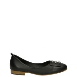 BALERINY Z OZDOBNĄ APLIKACJĄ 2472 BLACK. Czarne baleriny Venezia, z aplikacjami, ze skóry, bez obcasa, bez zapięcia. Za 179.00 zł.
