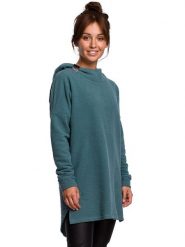 Be Wear Bluza w kolorze turkusowym rozmiar: S/M. Niebieskie bluzy Be Wear, m, z aplikacjami, ze skóry, bez ramiączek, z kapturem. Za 127.95 zł.
