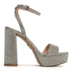 Sandały Steve Madden. Szare sandały Steve Madden, bez wzorów, bez obcasa, na słupku, bez zapięcia. Za 649.99 zł.