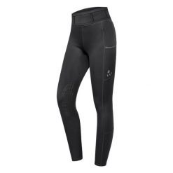 Legginsy jeździeckie mid grip damskie ELT Ella. Czarne legginsy ELT, bez wzorów, z elastanu. Za 186.50 zł.