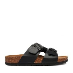 Klapki Lasocki. Czarne klapki Lasocki, bez wzorów, bez obcasa, bez zapięcia. Za 149.99 zł.