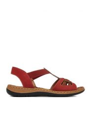 Go Soft Sandały CEO-WI23-4773-08 Czerwony. Czerwone sandały GO SOFT, bez wzorów, z nubiku, bez obcasa, na płaskiej podeszwie, bez zapięcia. Za 179.99 zł.