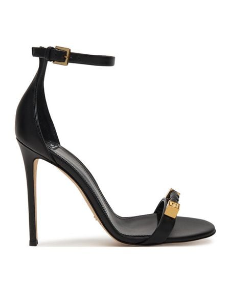 Elisabetta Franchi Sandały SA12L61E2 Czarny. Czarne sandały Elisabetta Franchi, bez wzorów, ze skóry, bez obcasa, na szpilce, bez zapięcia. Za 1,401.99 zł.