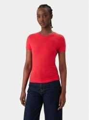 Tommy Jeans T-Shirt DW0DW20459 Czerwony Slim Fit. Czerwone t-shirty Tommy Jeans, s, bez wzorów, z bawełny, bez kołnierzyka, bez ramiączek. Za 129.99 zł.