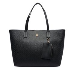 Torebka Tommy Hilfiger. Czarne shopper bag Tommy Hilfiger, bez wzorów, bez dodatków. Za 699.99 zł.