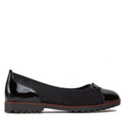 Baleriny Gabor. Czarne baleriny Gabor, bez wzorów, bez obcasa, bez zapięcia. Za 289.99 zł.