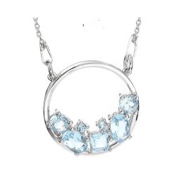 TARA Srebrny naszyjnik wisiorek blue topaz celebrytka 2,1 ct. Niebieskie naszyjniki Braccatta, z jeansu, z granatem, metalowe. Za 450.00 zł.