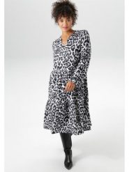 Aniston Sukienka w kolorze jasnoszaro-czarnym rozmiar: 54. Szare sukienki Aniston, bez wzorów, bez kołnierzyka, bez ramiączek, midi. Za 87.19 zł.