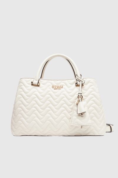 GUESS Biała shopperka damska Melisandra. Białe shopper bag Guess, z aplikacjami, ze skóry ekologicznej, bez dodatków. W wyprzedaży za 332.99 zł.