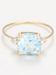 OR ÉCLAT Złoty pierścionek "Espoir" z topazem rozmiar: 62. Niebieskie pierścionki Or Éclat, z topazem, złote. Za 1,261.99 zł.