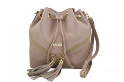 Worek skórzany boho BARBERINI'S 977-18 pudrowy. Czerwone shopper bag Barberinis, bez wzorów, ze skóry, biznesowe, bez dodatków. Za 219.99 zł.