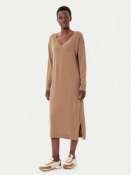 Weekend Max Mara Sukienka dzianinowa Zenith 2525326012 Beżowy Regular Fit. Brązowe sukienki Weekend Max Mara, xl, bez wzorów, z dzianiny, bez kołnierzyka, bez ramiączek. Za 1,549.00 zł.