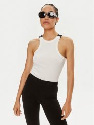 Noisy May Top Maya 27033429 Biały Slim Fit. Białe topy Noisy May, xl, bez wzorów, z bawełny, bez kołnierzyka, bez ramiączek. Za 49.99 zł.