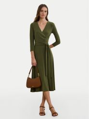 LAUREN RALPH LAUREN Sukienka codzienna 250769904042 Khaki Regular Fit. Brązowe sukienki Lauren Ralph Lauren, na co dzień, bez wzorów, z syntetyku, bez kołnierzyka, bez ramiączek, proste. Za 519.99 zł.