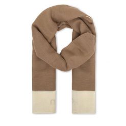 Szal Calvin Klein. Brązowe szaliki i kominy Calvin Klein, bez wzorów. Za 329.99 zł.