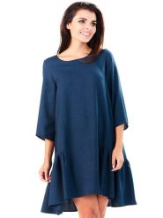 Lou-Lou Sukienka w kolorze granatowym rozmiar: L/XL. Niebieskie sukienki Lou-Lou, l, bez wzorów, bez kołnierzyka, bez ramiączek, mini. Za 60.73 zł.