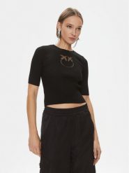 Pinko Sweter Tritone 102017 A18M Czarny Slim Fit. Czarne swetry Pinko, m, bez wzorów, z wełny, bez ramiączek. Za 499.99 zł.