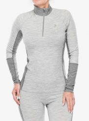 Bluza termoaktywna damska Peak Performance Magic Half Zip. Szare bluzy Peak Performance, l, bez wzorów, z elastanu, eleganckie, bez ramiączek, bez kaptura. Za 324.49 zł.