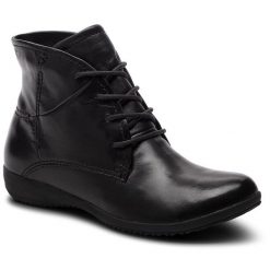 Botki Josef Seibel. Czarne botki Josef Seibel, bez wzorów, bez obcasa, na płaskiej podeszwie, bez zapięcia. Za 399.99 zł.